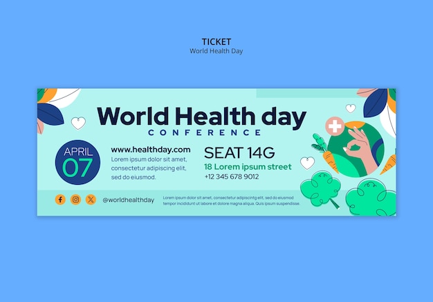 Model kaartje voor de viering van de wereldgezondheidsdag