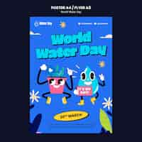 Gratis PSD model poster voor de viering van de wereldwaterdag