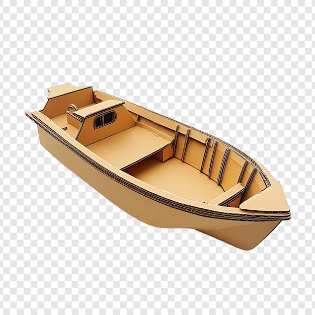 Model van een kartonnen boot Een gedetailleerd ambachtelijk project