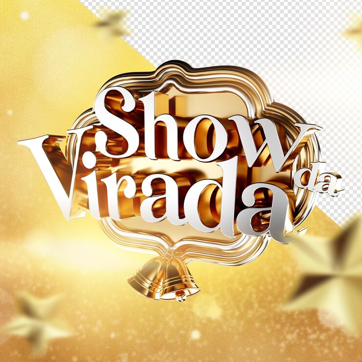 PSD gratuito modellazione del logo 3d new year show celebrazione festa evento logo ano novo in brasile