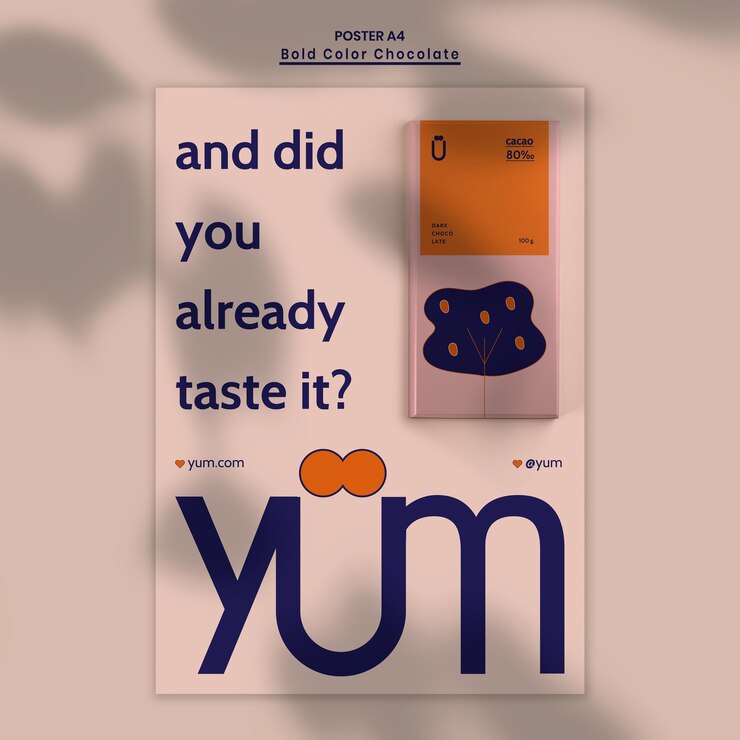 PSD gratuito modello annuncio poster negozio di cioccolato