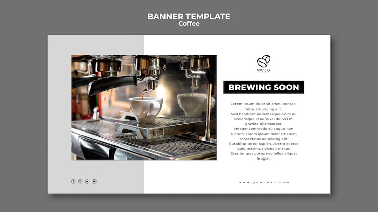 PSD gratuito modello banner caffè