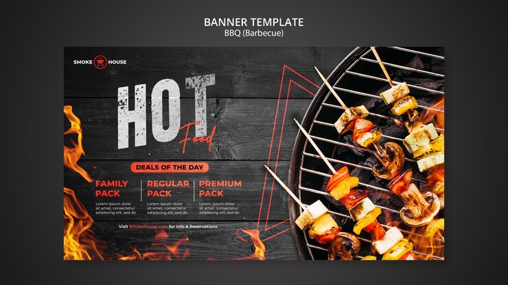 PSD gratuito modello banner casa barbecue