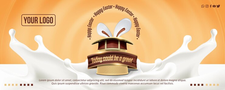PSD gratuito modello banner per social media buona pasqua oggi potrebbe essere un grande giorno