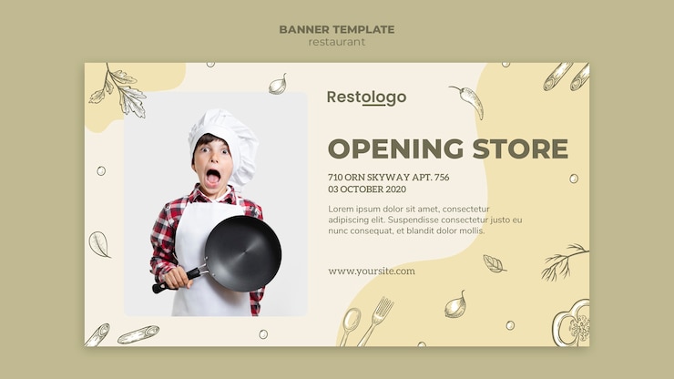 PSD gratuito modello banner ristorante