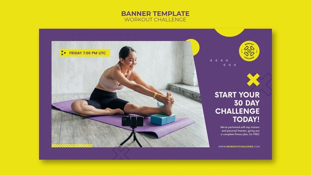 Modello banner sfida allenamento