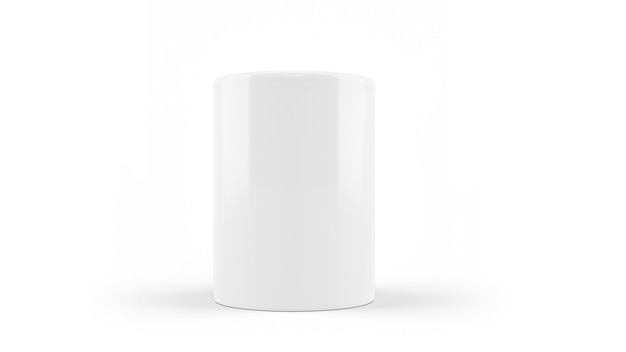 Modello ceramico bianco della tazza isolato