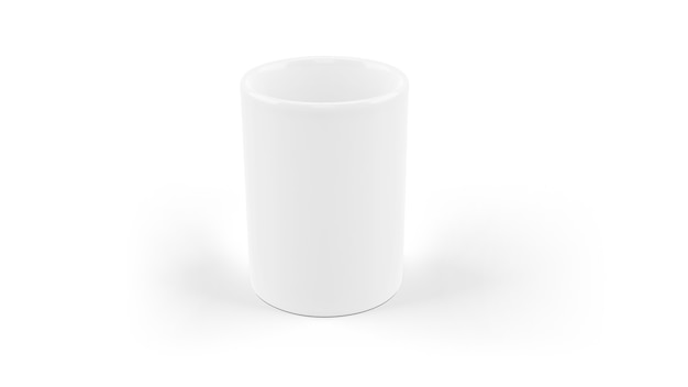 Modello ceramico bianco della tazza isolato