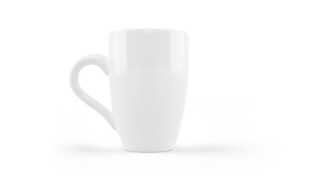 Modello ceramico bianco della tazza isolato