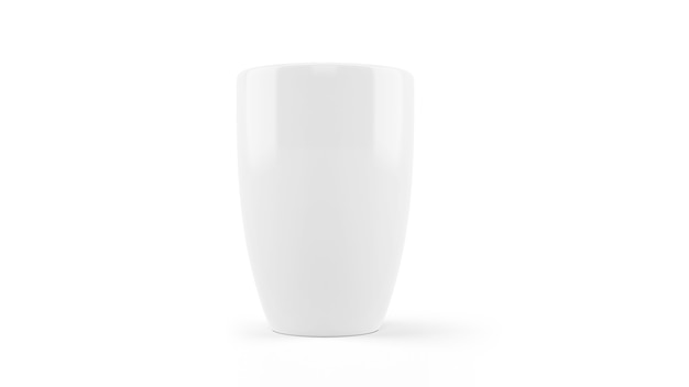 Modello ceramico bianco della tazza isolato