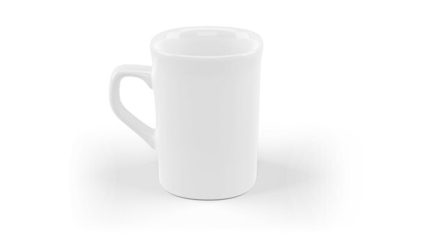 Modello ceramico bianco della tazza isolato