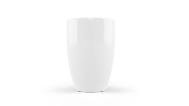 Modello ceramico bianco della tazza isolato