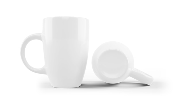 Modello ceramico bianco della tazza isolato