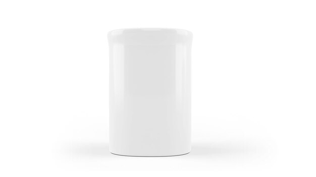 Modello ceramico bianco della tazza isolato