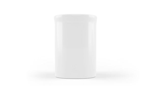 Modello ceramico bianco della tazza isolato