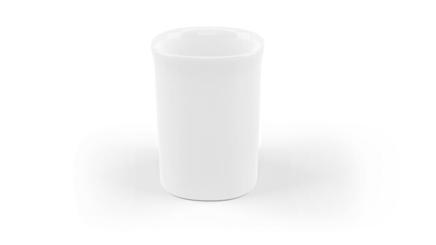 Modello ceramico bianco della tazza isolato