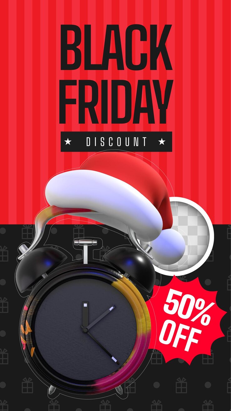 PSD gratuito modello del black friday per i social media. rendering 3d