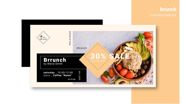 Modello del buono per il brunch con sconto