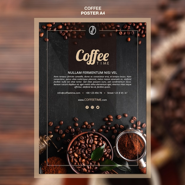 Modello del manifesto del concetto di caffè