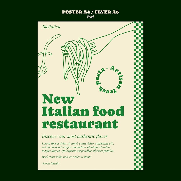 PSD gratuito modello del manifesto del ristorante di cibo delizioso