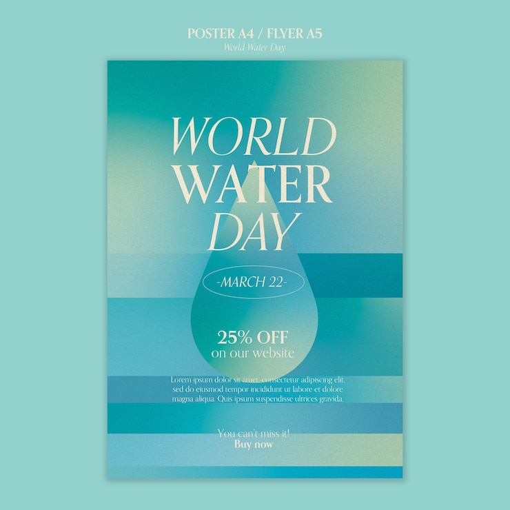 PSD gratuito modello del manifesto della giornata mondiale dell'acqua