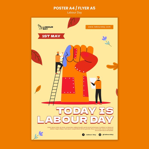 Modello del manifesto di celebrazione della festa del lavoro