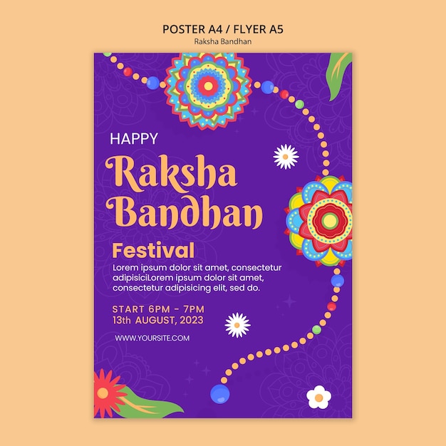 Modello del manifesto di celebrazione di Raksha bandhan