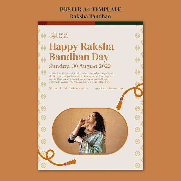 Modello del manifesto di celebrazione di Raksha bandhan