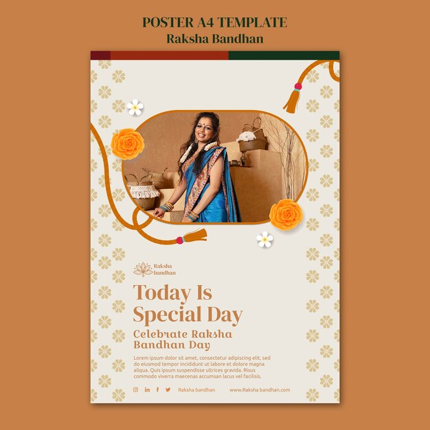 Modello del manifesto di celebrazione di Raksha bandhan