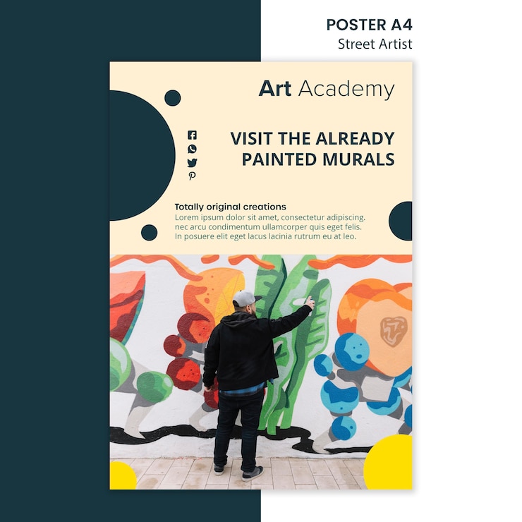 PSD gratuito modello del manifesto di concetto dell'artista di strada