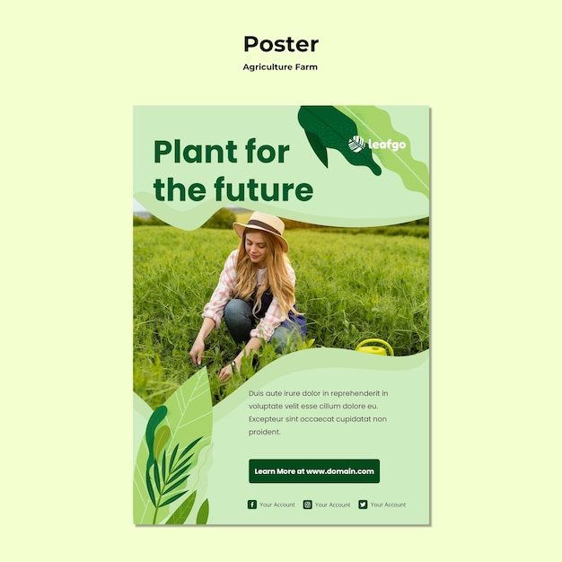 Modello del manifesto di concetto dell'azienda agricola di agricoltura