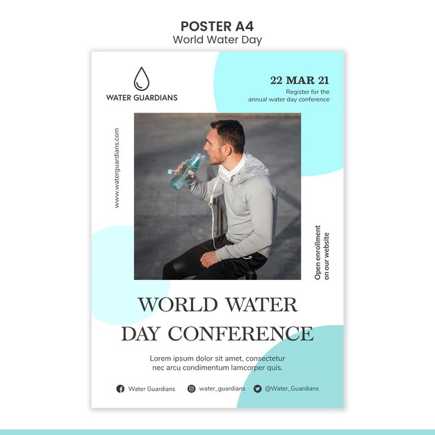 Modello del manifesto di concetto di giornata mondiale dell'acqua