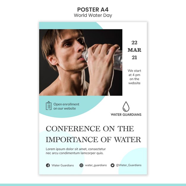 Modello del manifesto di concetto di giornata mondiale dell'acqua