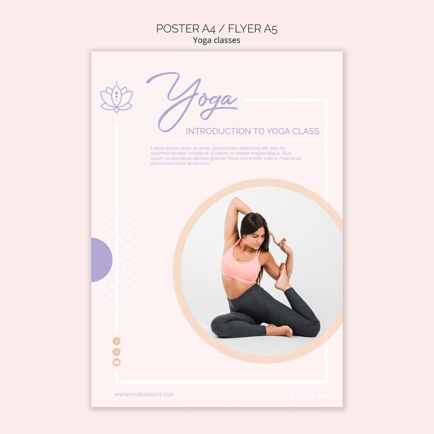 Modello del manifesto di lezioni di yoga