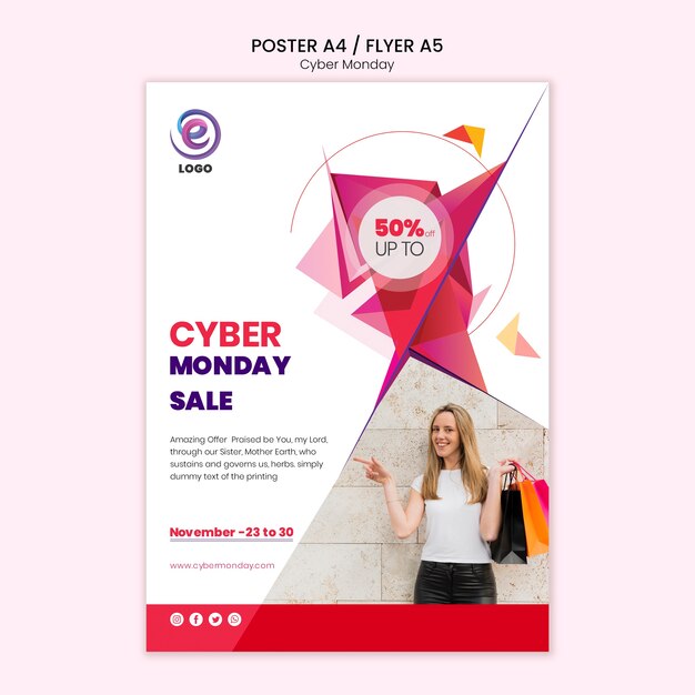 Modello del manifesto di Realcyber lunedì