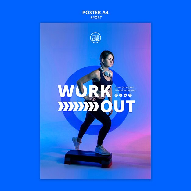 Modello del manifesto di sport