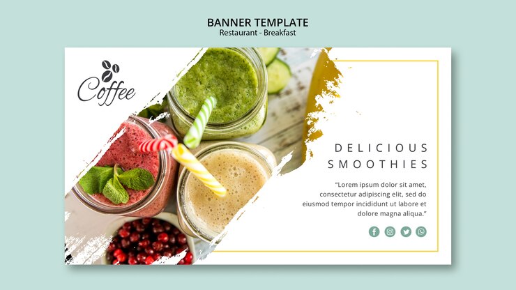 PSD gratuito modello dell'insegna del ristorante della prima colazione con la foto