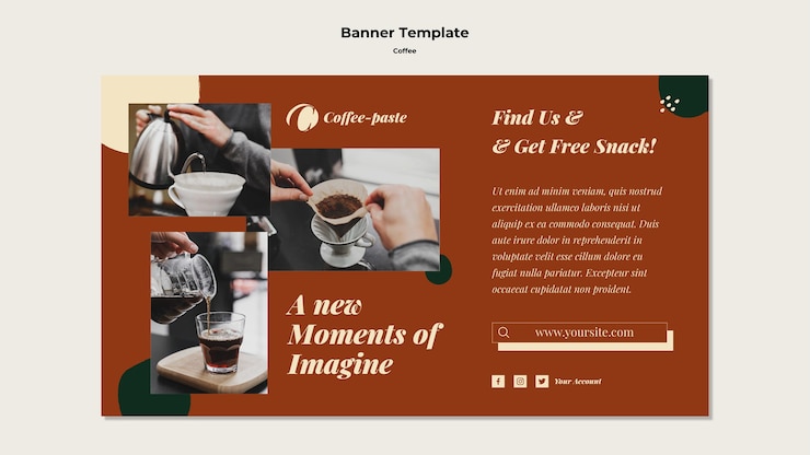 PSD gratuito modello dell'insegna della caffetteria