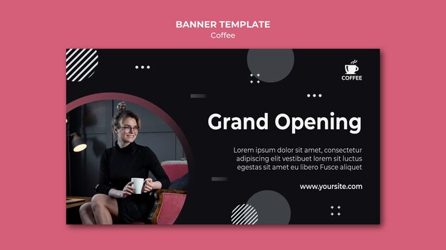 Modello dell'insegna di apertura della caffetteria
