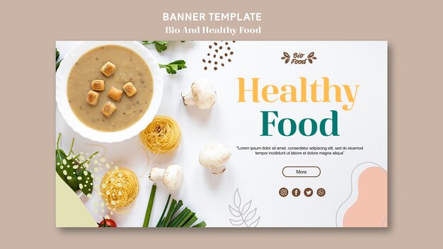 Modello della bandiera con cibo sano