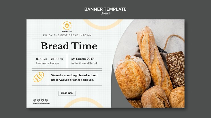 PSD gratuito modello della bandiera con pane