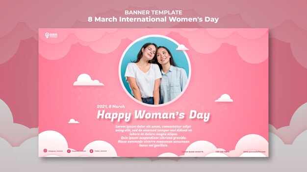 Modello della bandiera della giornata internazionale della donna