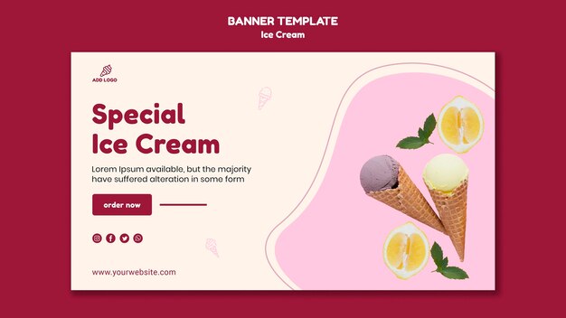 Modello della bandiera di gelateria