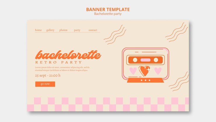 PSD gratuito modello di addio al nubilato design piatto