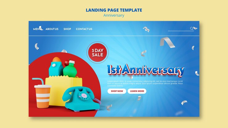 PSD gratuito modello di anniversario di design piatto
