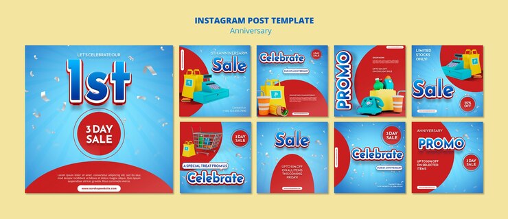 PSD gratuito modello di anniversario di design piatto