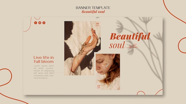 Modello di annuncio banner bella anima