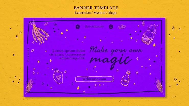 PSD gratuito modello di annuncio banner esoterismo