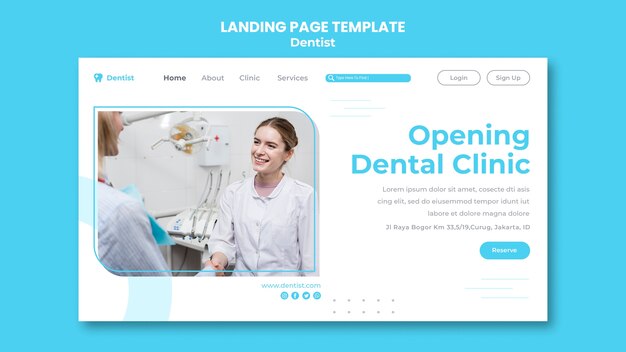 Modello di annuncio del dentista della pagina di destinazione