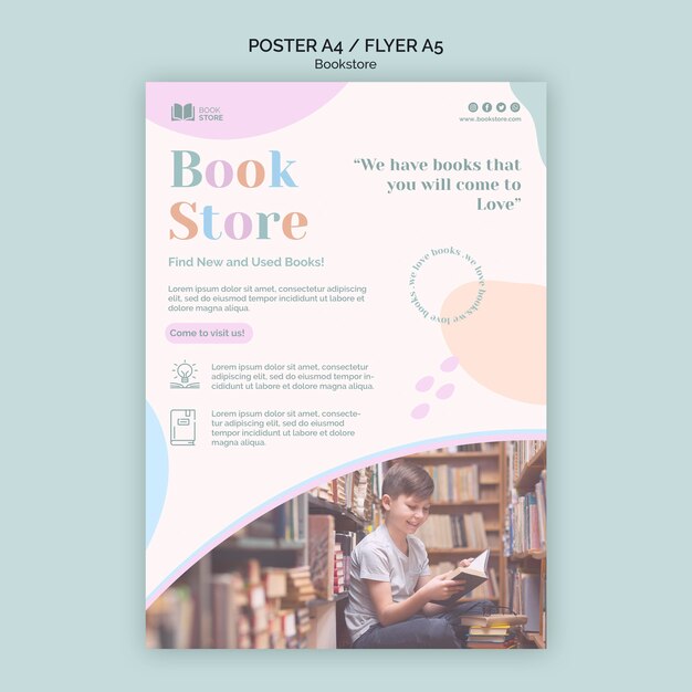 Modello di annuncio della libreria Flyer